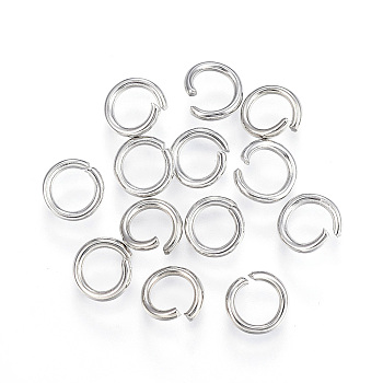 Tarnish Resistant 304 Stainless Steel Jump Rings, Open Jump Rings, Stainless Steel Color, 18 Gauge, 6x1mm, Inner Diameter: 4mm