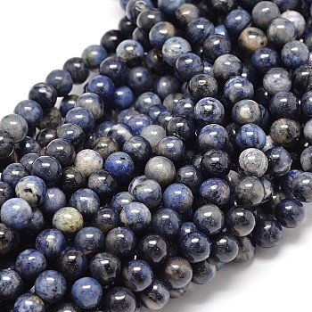 Natural Sodalite Round Beads Strands, 6mm, Hole: 1mm, about 62pcs/strand, 15.5 inch