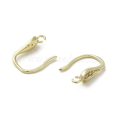 Brass Micro Pave Cubic Zirconia Earring Hooks(KK-C048-14G-G)-2