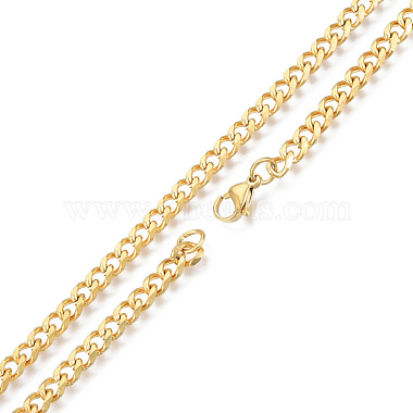 Men's 201 Stainless Steel Cuban Link Chain Necklace(NJEW-N050-A06-5-55G)-2