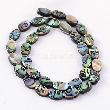 Natural Abalone Shell/Paua Shell Beads Strands(X-SSHEL-G003-8-8x12mm)-2