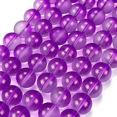 Frosted Transparent Glass Bead Strands(GLAA-P065-10mm-15)-2