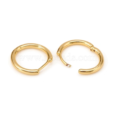 Brass Huggie Hoop Earrings(KK-D160-55G)-2