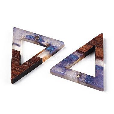 Transparent Resin & Walnut Wood Pendants(RESI-ZX017-42)-2