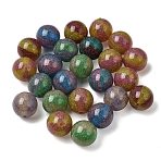 Two-tone Opaque Resin & Glitter Powder Beads, Round, Mixed Color, 16mm, Hole: 2.5mm(RE-CBA2450-02)