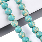 Synthetic Turquoise Beads Strands, Smooth Round, Turquoise, 9.5~10mm, Hole: 1~1.2mm, about 40pcs/strand, 15.35 inch(39cm)(G-N364-08D-01)