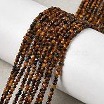 Natural Tiger Eye Beads Strands, Faceted, Round, 2~2.5mm, Hole: 0.5mm, about 194~197pcs/strand, 15.28''~15.51''(38.8~39.4cm)(G-K366-C10-2mm)