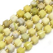 Natural Butter Jade Beads Strands, Faceted, Cube, 6.5~7.5x6.5~7.5x6.5~7.5mm, Hole: 1.2mm, about 43~44pcs/strand, 15.35''~15.55''(39~39.5cm)(G-I376-D20-01)