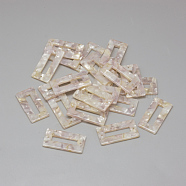 Cellulose Acetate(Resin) Links connectors, Rectangle, Lilac, 30x15.5x2.5mm, Hole: 1.5mm(KY-S151A-A309)