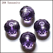 Imitation Austrian Crystal Beads, Grade AAA, Faceted, Rondelle, Blue Violet, 10x7mm, Hole: 0.9~1mm(SWAR-F068-8x10mm-26)