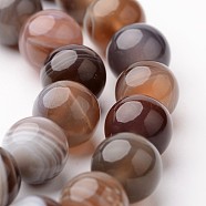 Natural Botswana Agate Bead Strands, Round, 8mm, Hole: 1mm, about 48pcs/strand, 15.3 inch(G-J376-09-8mm)