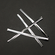 Silver Metallic Plastic Twist Ties for Candy Bags, with Iron, 80x4mm, 750~780pcs/bag(X-OCOR-R001-80mm-1)
