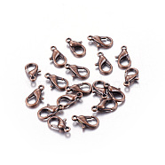 Zinc Alloy Lobster Claw Clasps, Parrot Trigger Clasps, Cadmium Free & Nickel Free & Lead Free, Red Copper, 14x8mm, Hole: 1.8mm(X-E105-R-NR)