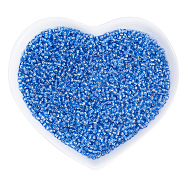 Ornaland 12/0 Transparent Glass Seed Beads, Grade A, Silver Lined Round Hole, Round, Cornflower Blue, 2x1.5mm, Hole: 0.3mm, about 11200pcs/bag(SEED-OL0001-02-07)