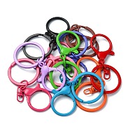 10Pcs 10 Colors Baking Painted Zinc Alloy Keychain Clasps, Mixed Color, 68mm, 1pc/color(FIND-YW0004-55)