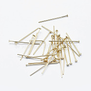 Brass Flat Head Pins, Long-Lasting Plated, Nickel Free, Real 18K Gold Plated, 45x0.7mm, Head: 2mm, 110pcs/bag(KK-G331-11-0.7x45-NF)
