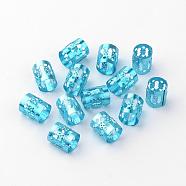 Aluminum Dreadlocks Beads Hair Decoration, Hair Coil Cuffs, Deep Sky Blue, 9x8mm, Hole: 7mm(ALUM-R003-05)