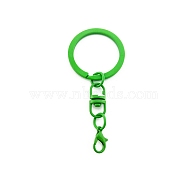 Spray Painted Iron Keychain Swivel Clasps, with Lobster Claw Clasps, Lime Green, 66.5mm(FIND-WH0111-355D)