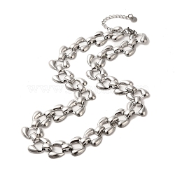 Handmade 304 Stainless Steel Necklaces, Stainless Steel Color, 16.42 inch(41.7cm)(NJEW-Q333-05P)