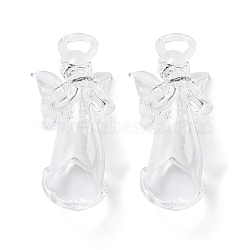 Mini Glass Angel Ornament, for Party Hanging Pendant Decoration, Clear, 37x22x34mm(GLAA-D002-13)