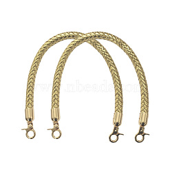 Imitation Leather Bag Handles, Rings Shaped Purse Handles, Gold, 600x10~12mm(PW-WGE6F52-10)