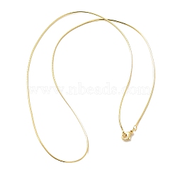 1mm Rack Plating Brass Square Snake Chain Necklaces for Women Men, Cadmium Free & Lead Free, 901 Stainless Steel Clasp, Long-Lasting Plated, Real 18K Gold Plated, 23.62 inch(60cm)(MAK-L044-18G)