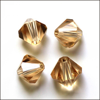 Imitation Austrian Crystal Beads, Grade AAA, Faceted, Bicone, Goldenrod, 4x4mm, Hole: 0.7~0.9mm