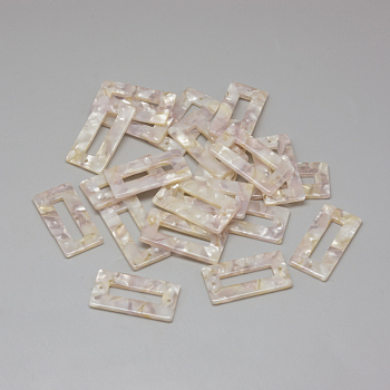Cellulose Acetate(Resin) Links connectors, Rectangle, Lilac, 30x15.5x2.5mm, Hole: 1.5mm