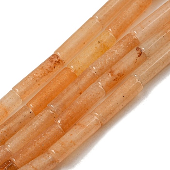 Natural Orange Aventurine Beads Strands, Column, 14x4mm, Hole: 1mm, about 28pcs/strand, 15.35 inch(39cm)