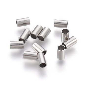 304 Stainless Steel Tube Beads, Tube, Stainless Steel Color, 5x3mm, Hole: 2.5mm