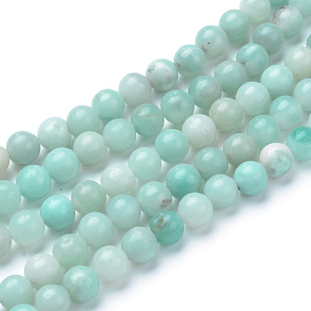 Natural Amazonite Beads Strands, Round, 6~6.5mm, Hole: 1mm, about 63pcs/strand, 15.5 inch
