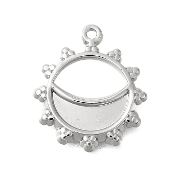 Anti-Tarnish 304 Stainless Steel Pendants, Sun Charm, Stainless Steel Color, 18.5x16x1.5mm, Hole: 1.2mm