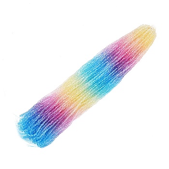 Gradient Color Baking Painted Glass Bead Strands, Faceted, Bicone, Colorful, 2.9~3.3x2.5mm, Hole: 0.8mm, about 146~150pcs/strand, 15.35~16.2''(39~40.5cm)