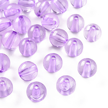 Transparent Acrylic Beads, Round, Lilac, 12x11mm, Hole: 2.5mm, about 566pcs/500g