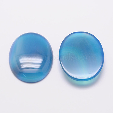 Dyed Oval Natural Blue Agate Cabochons(G-K020-18x13mm-08)-2