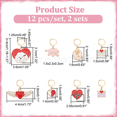 Valentine's Day Alloy Enamel Pendant Stitch Markers(HJEW-AB00290)-2