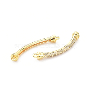 Brass Micro Pave Clear Cubic Zirconia Normal Link Connectors(X-ZIRC-K086-31G)-2