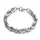 201 bracelet chaîne corde en acier inoxydable avec motif initial x pour homme femme(BJEW-S057-79)-1