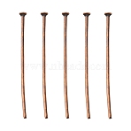 Iron Flat Head Pins, Cadmium Free & Nickel Free & Lead Free, Red Copper, 30x0.75~0.8mm, 20 Gauge, about 336pcs/50g, Head: 2mm(X-HPR3.0cm-NF)