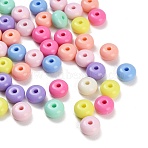 Opaque Acrylic Beads, Flat Round, Mixed Color, 8x5mm, Hole: 1.9mm, about 2380pcs/500g(AC-CBA5040-03)