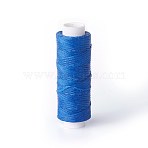Waxed Polyester Cord, Micro Macrame Cord, for Leather Project, Bracelet Making, Shoe Reparing, Bookbinding, Flat, Royal Blue, 0.8mm, about 32.8 yards(30m)/roll(YC-L004-31)