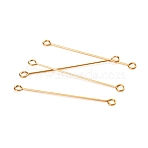 Ion Plating(IP) 304 Stainless Steel Eye Pins, Double Sided Eye Pins, Golden, 36x0.6mm, Hole: 1.5mm(STAS-I141-01A-G)