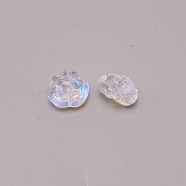 Glitter Lampwork Beads, Rose, Clear AB, 12.5x14x9mm, Hole: 1.2mm(LAMP-CJC0004-38B)