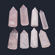 Natural Rose Quartz Home Decorations, Display Decoration, Healing Stone Wands, for Reiki Chakra Meditation Therapy Decos, Hexagon Prism, 34~100x15~40mm, about 12~22pcs/1000g(G-N0320-03F)