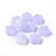 Opaque Acrylic Beads, Glitter Beads, Flower, Lilac, 14.5x15x6.5mm, Hole: 2mm(X-OACR-E014-13H)