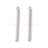 304 Stainless Steel Pendants, Cuboid/Bar Charm, Stainless Steel Color, 27.5x2.5x2mm, Hole: 1.4mm(STAS-G336-03C-P)