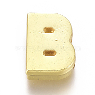Alloy Slide Charms, Letter B, 12.5x9x4mm, Hole: 1.5x8mm(PALLOY-WH0069-02B-G)