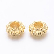 Tibetan Style Alloy Spacer Beads, Lead Free & Cadmium Free, Flower, Golden, 6x3mm, Hole: 2.5mm(K0870011)