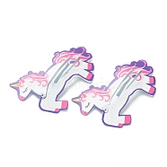 Cute Spray Painted Iron Snap Hair Clips, Unicorn, for Childern, Colorful, 37x49x1.5mm, 2pcs/set(PHAR-L006-A03)