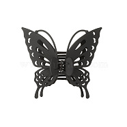 Hollow Butterfly Shape Plastic Large Claw Hair Clips, Hair Accessories for Women Girl, Black, 130x145mm(PW-WG59392-01)